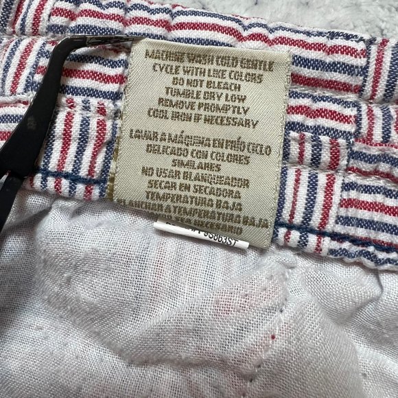 Island Republic Shorts Mens Medium Red White Blue Elastic Waist Casual Striped - Picture 6 of 12